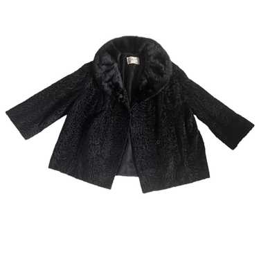 Paris Wilkes-Barre Black Authentic Fur PeaCoat Be… - image 1