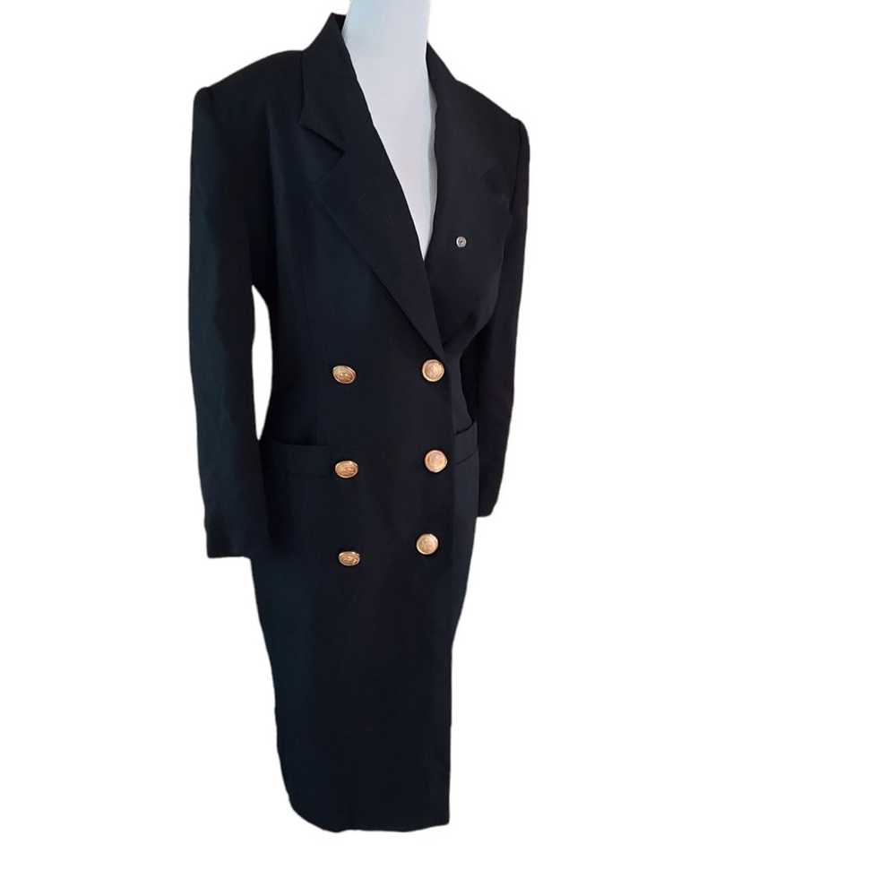 Talbots Size 4 Trench Coat Career Wear Black Form… - image 2