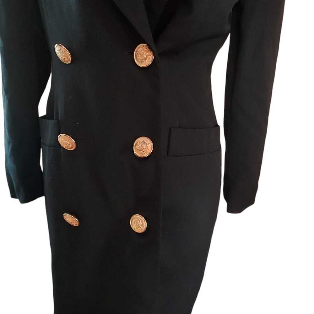 Talbots Size 4 Trench Coat Career Wear Black Form… - image 4