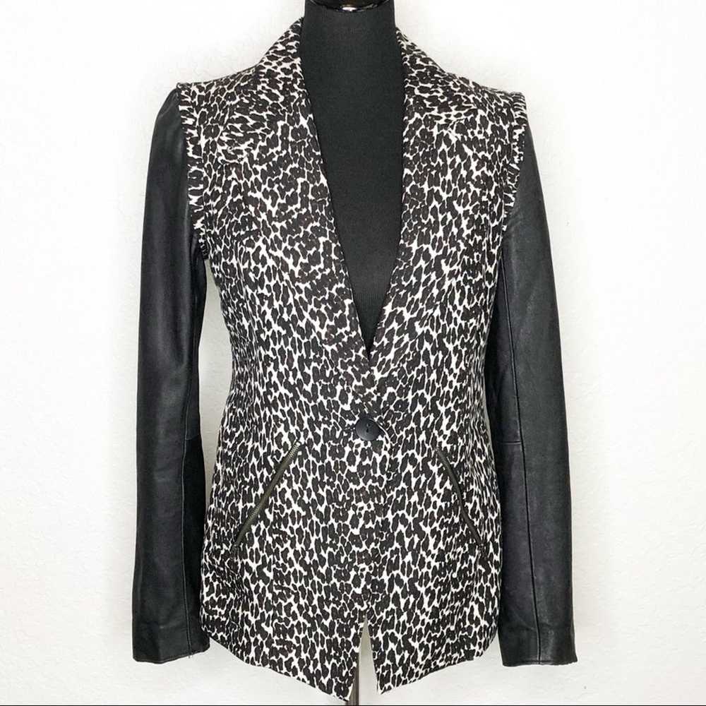 Plenty by Tracy Reese animal print leather sleeve… - image 1