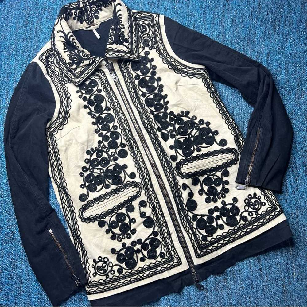 Free People Stitched Quills Embroidered Jacket in… - image 2