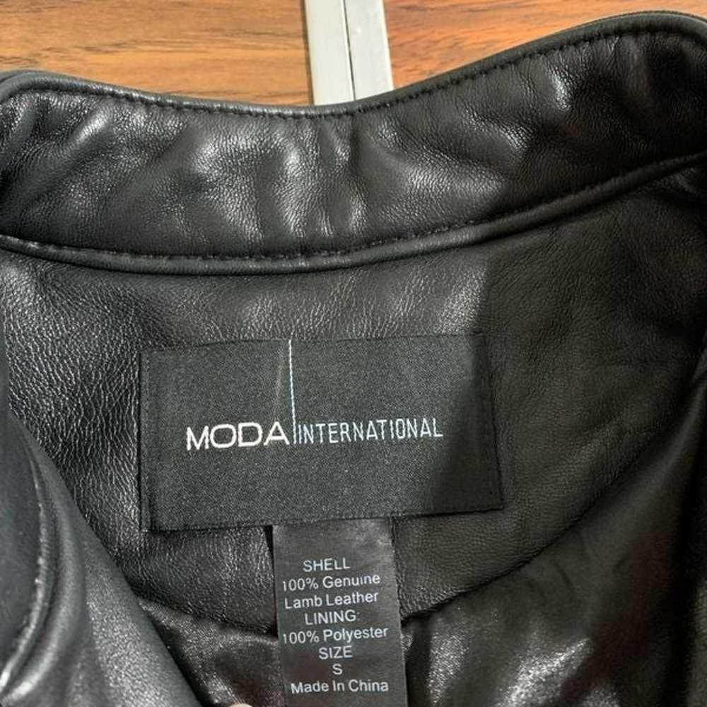 Vintage MODA INTERNATIONAL genuine leather black … - image 4