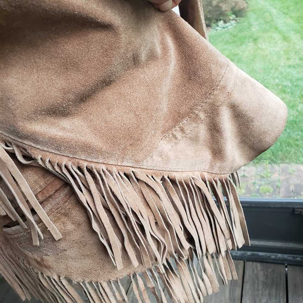 Winlit Suede Leather Fringe Jacket Size 9 (Women'… - image 10