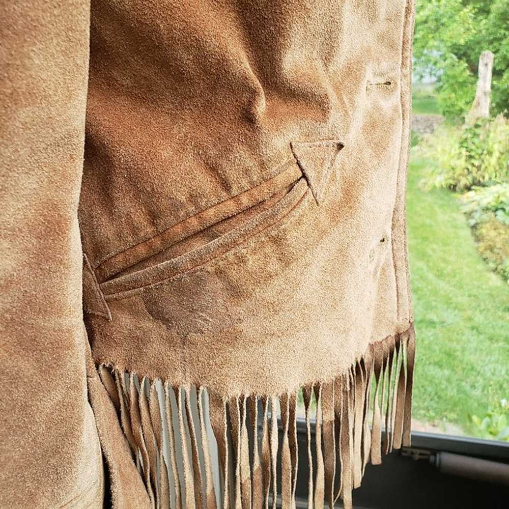 Winlit Suede Leather Fringe Jacket Size 9 (Women'… - image 5