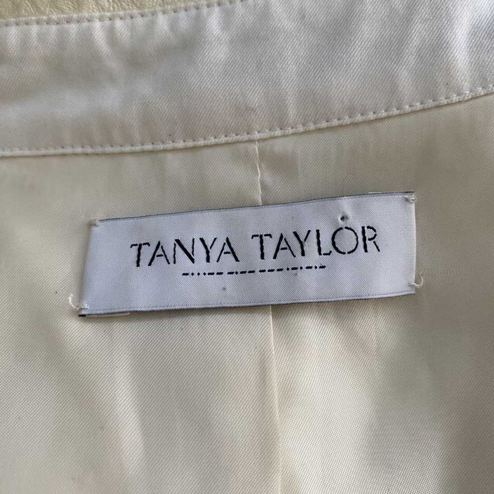 Tanya Taylor Leather Jacket Croc Cropped White Bl… - image 8