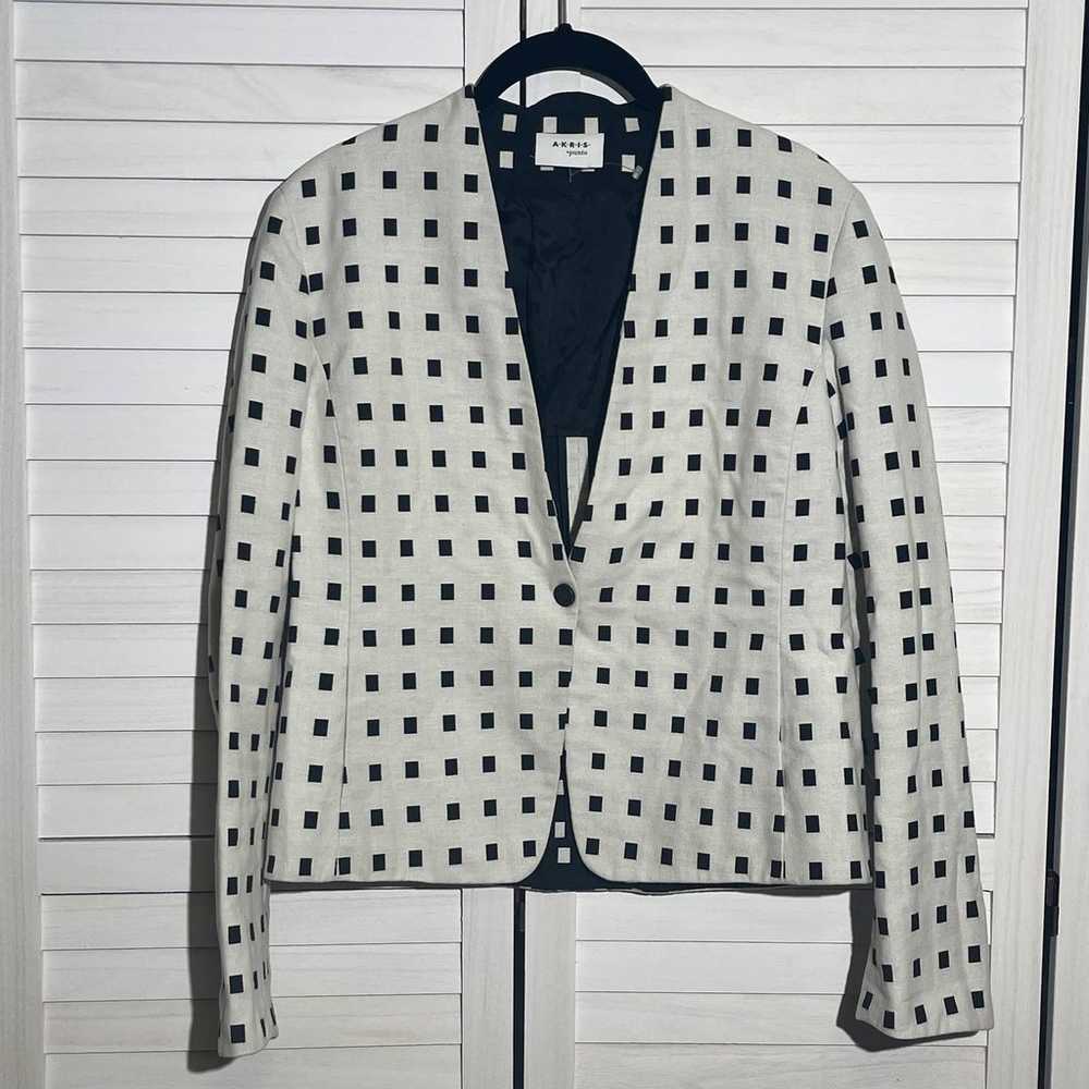 Akris Punto jacket Black White  1 Button Blazer S… - image 2
