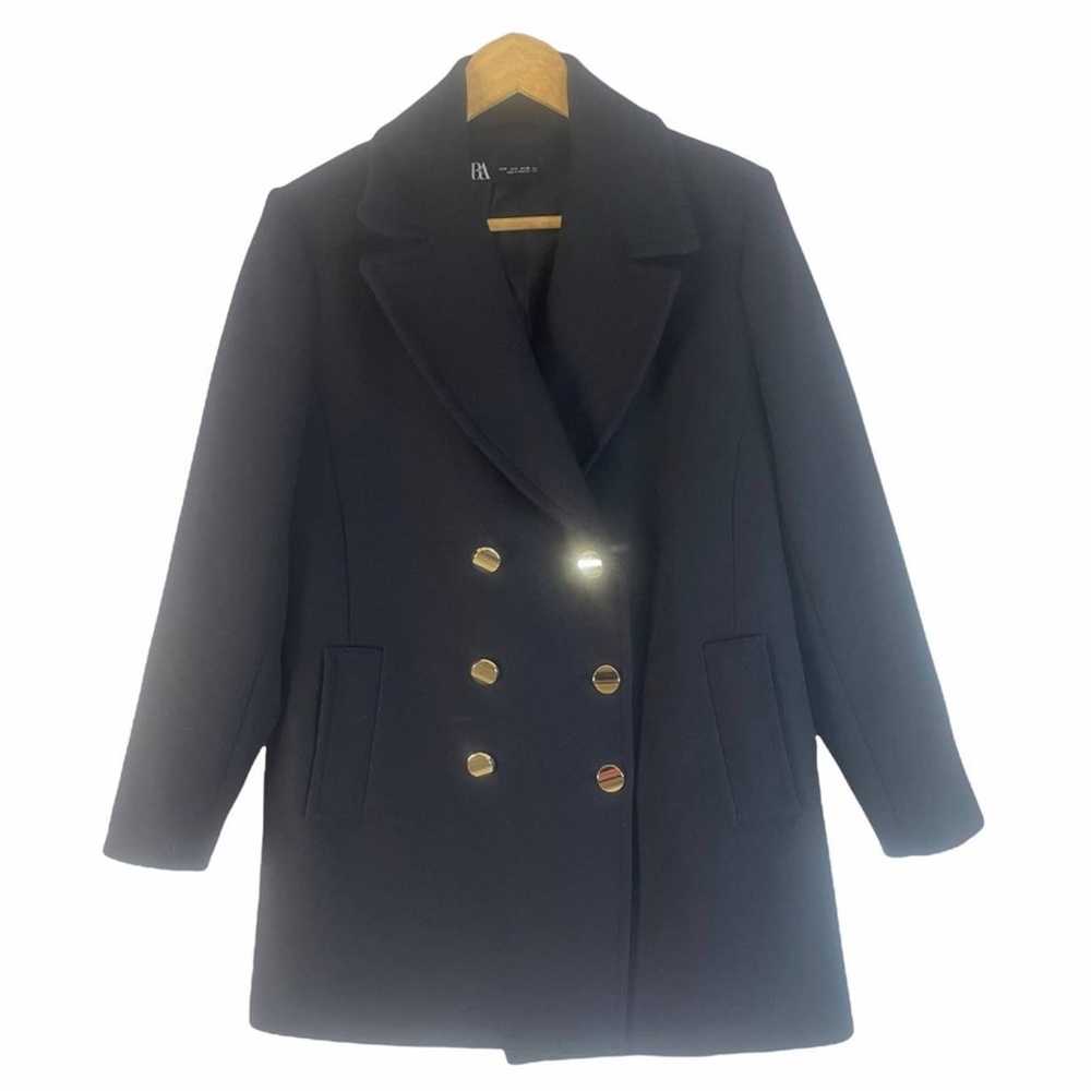 Zara Double Breasted Wool Blend Coat S - image 5