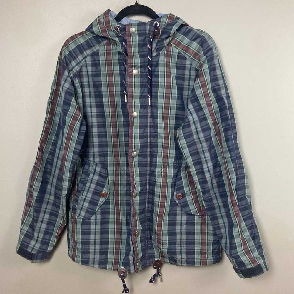 Tommy Hilfiger plaid shell jacket hooded women's … - image 2