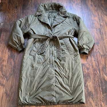 & Other Stories Green Nylon Belted Puffer Trench … - image 1