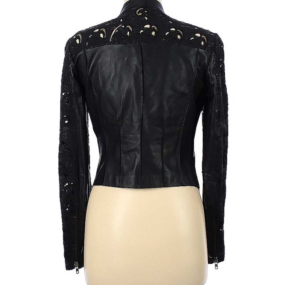 Muubaa 100% Lamb Leather Embroidered Cut-Out Moto… - image 2