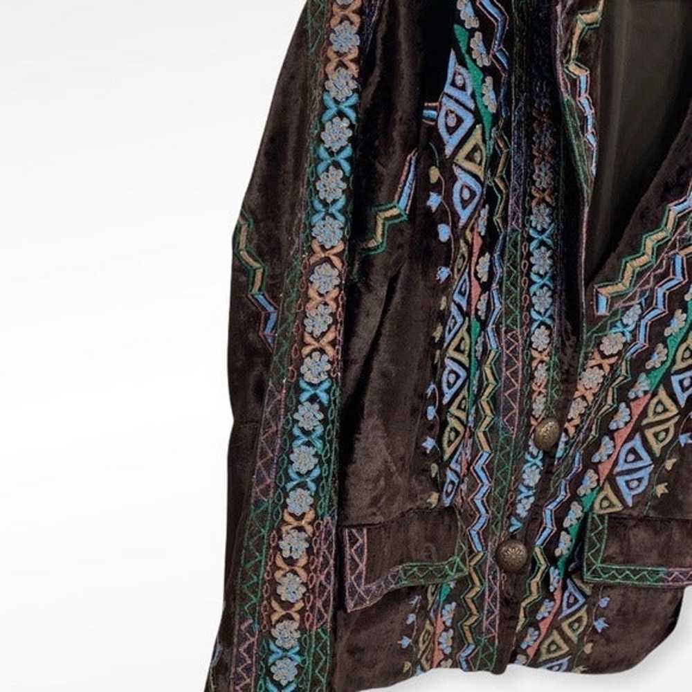 Sandy Starkman Brown Velvet Embroidered Jacket - image 7
