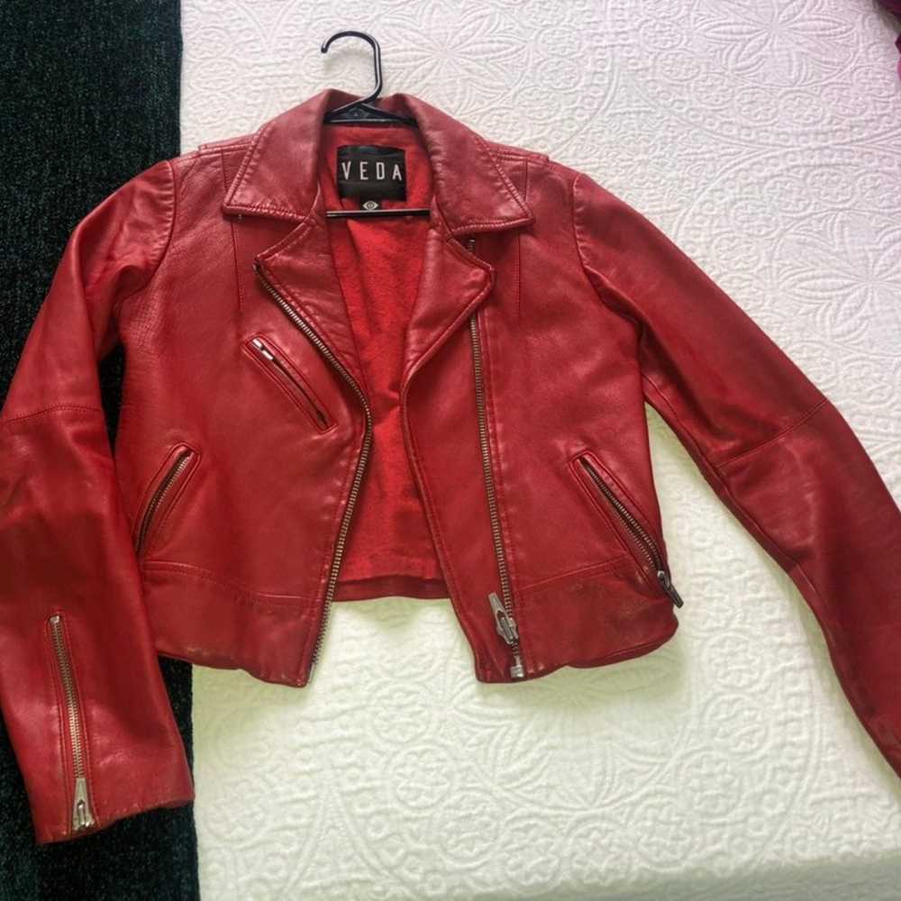 Veda Sheepskin Leather Jacket size small - image 2