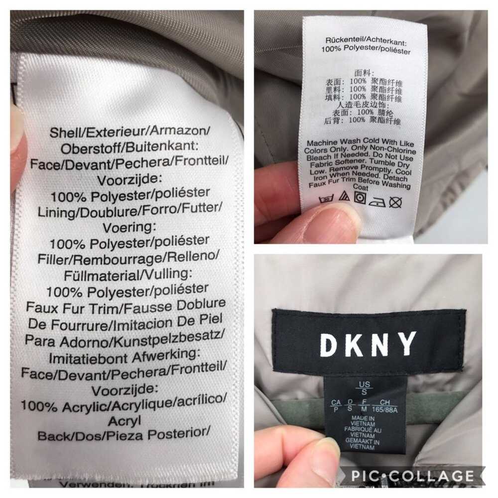 DKNY faux fur trim hooded puffer coat - image 11