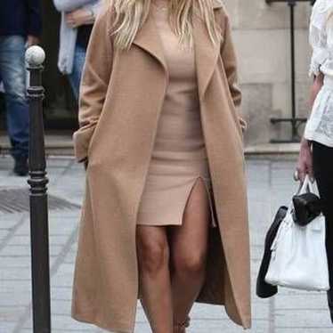missguided camel duster long coat - image 1