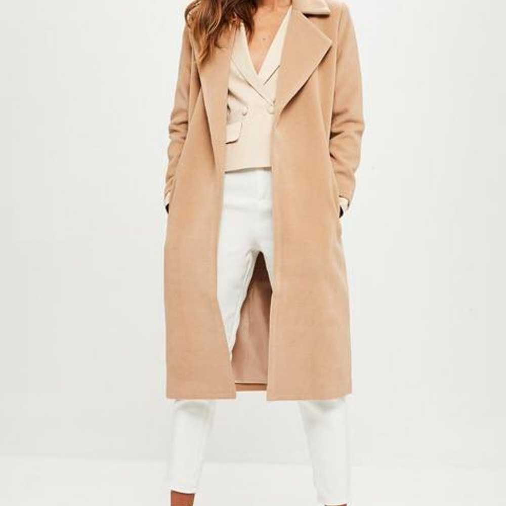 missguided camel duster long coat - image 2