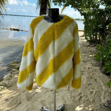 Sam Edelman Reversible Yellow Faux Fur Jacket Coat