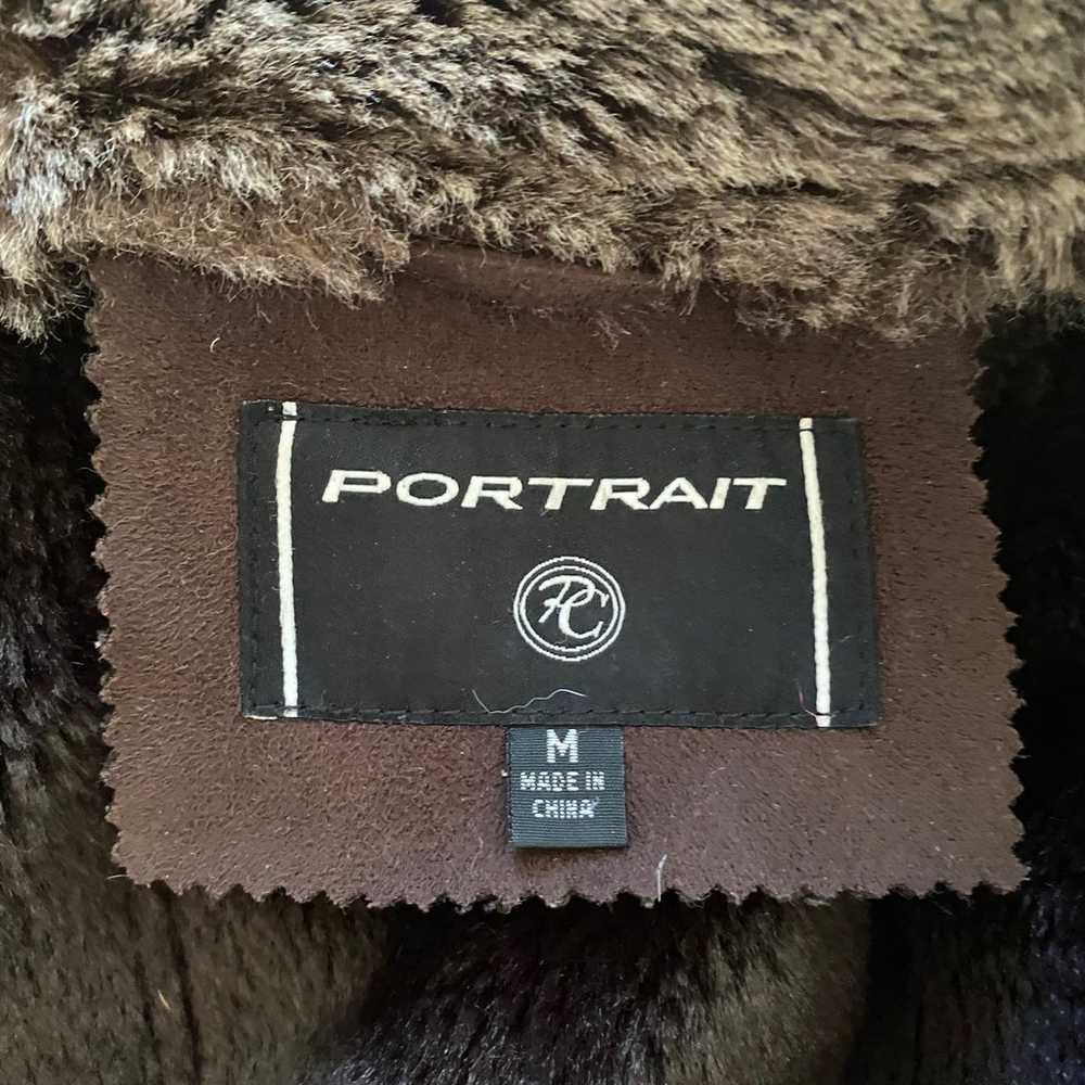 Portrait Faux Fur Brown Coat Size Medium - image 10