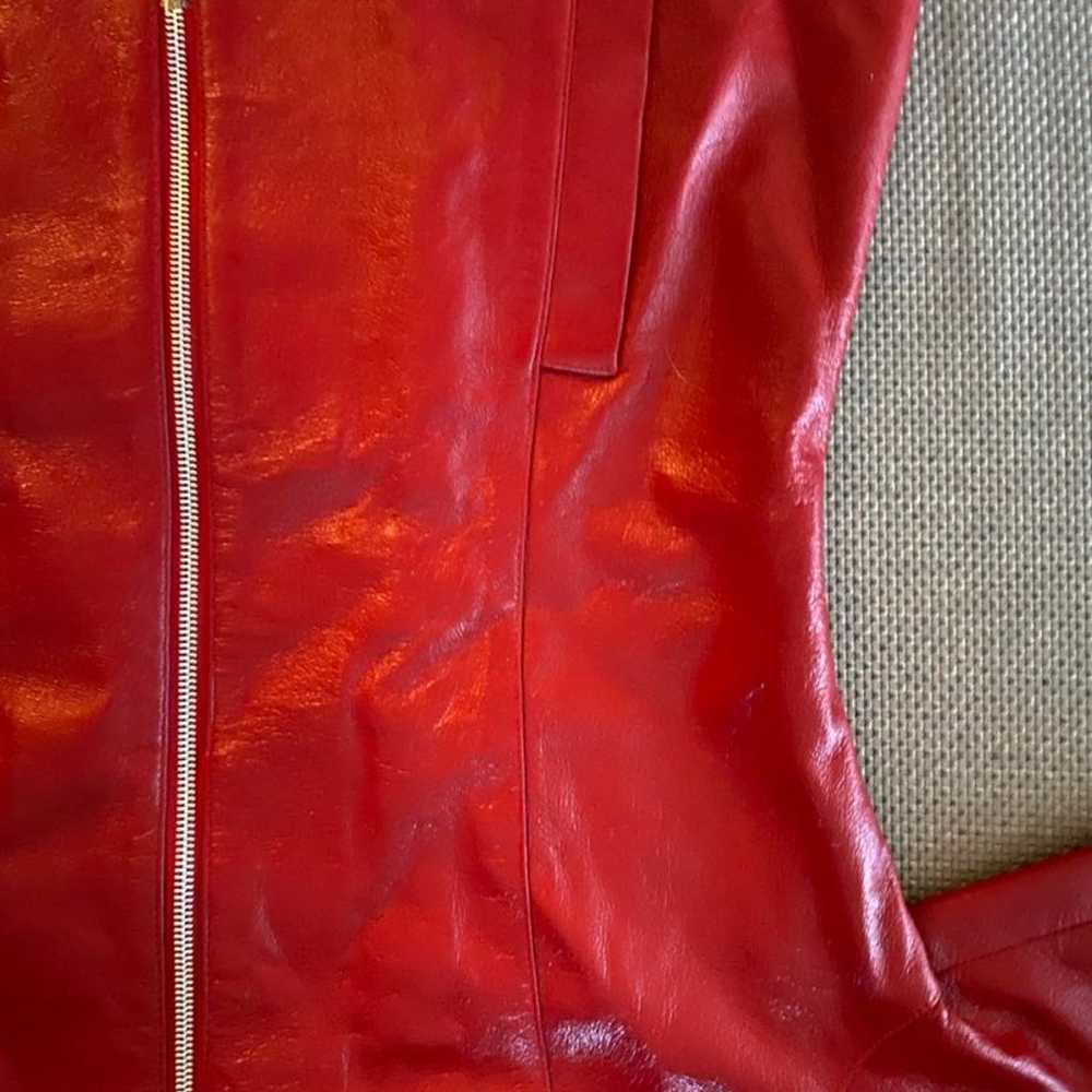 Antonia Rovira genuine Red leather bomber jacket - image 4