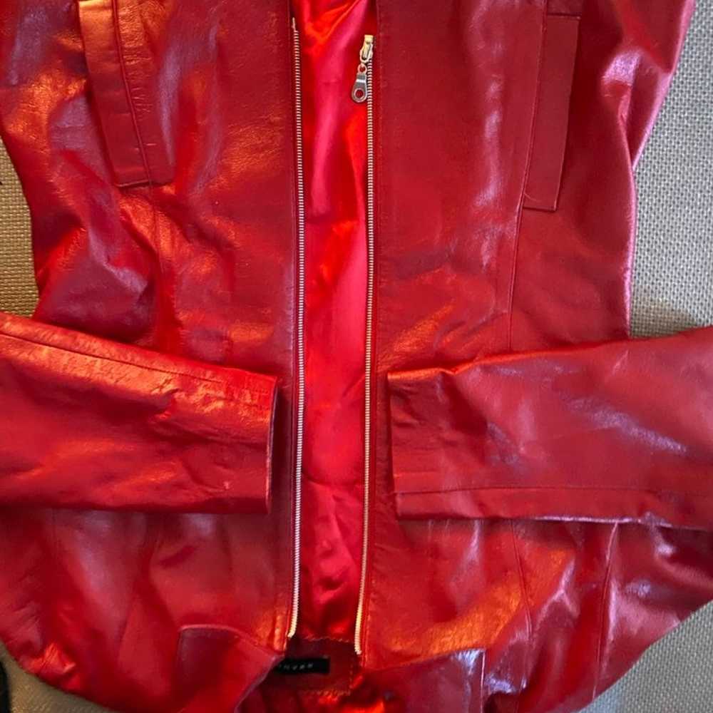 Antonia Rovira genuine Red leather bomber jacket - image 6