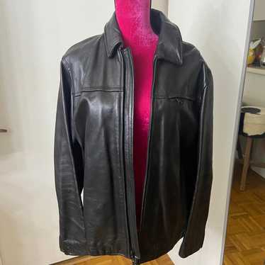 Banana republic men’s black leather jacket medium - image 1