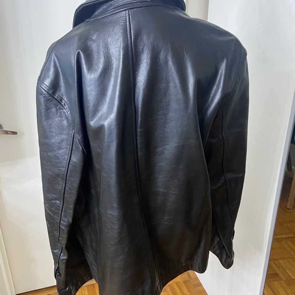 Banana republic men’s black leather jacket medium - image 5
