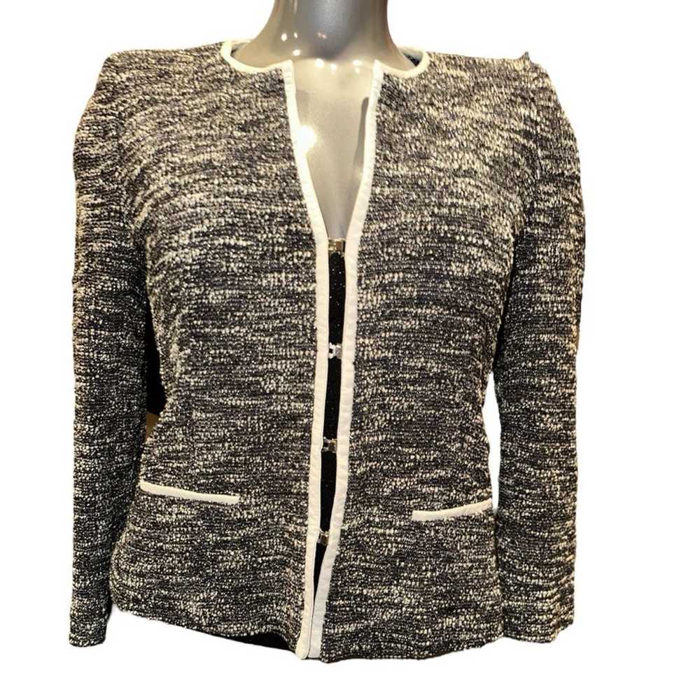 GERARD DAREL PARIS Metallic Tweed Blazer With Fau… - image 1