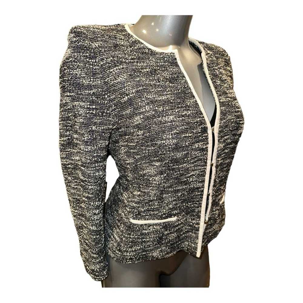 GERARD DAREL PARIS Metallic Tweed Blazer With Fau… - image 2