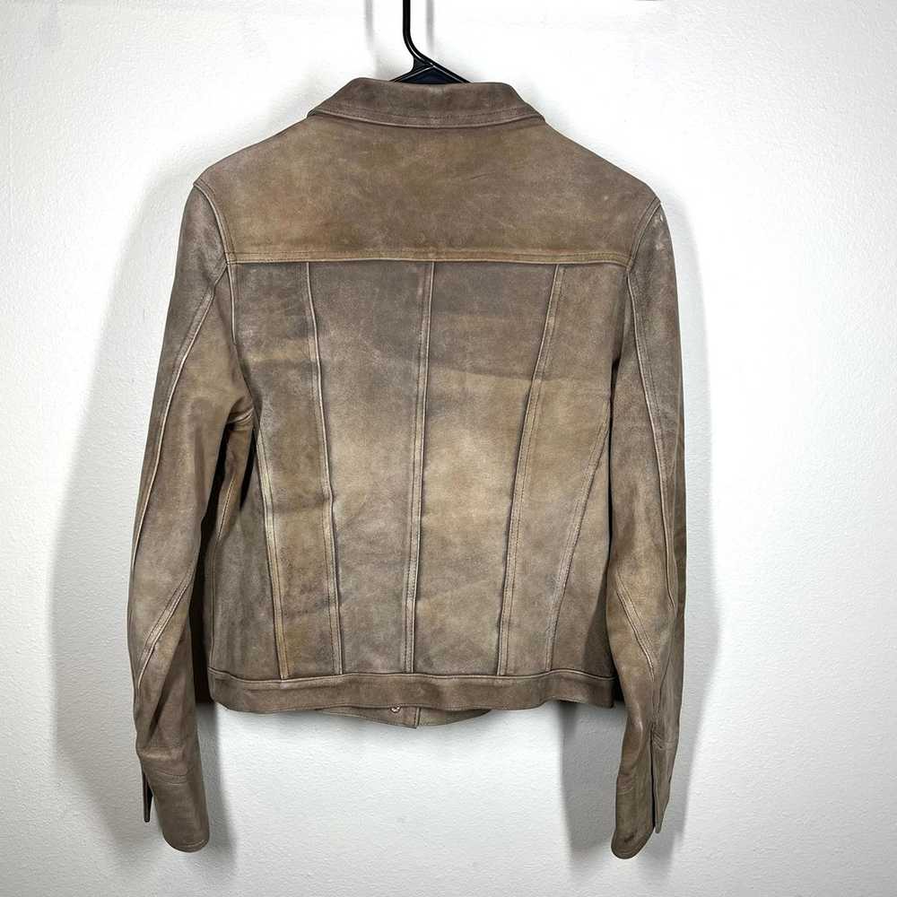 Sundance Vintage 100% Leather Suede Tan Motorcycl… - image 2