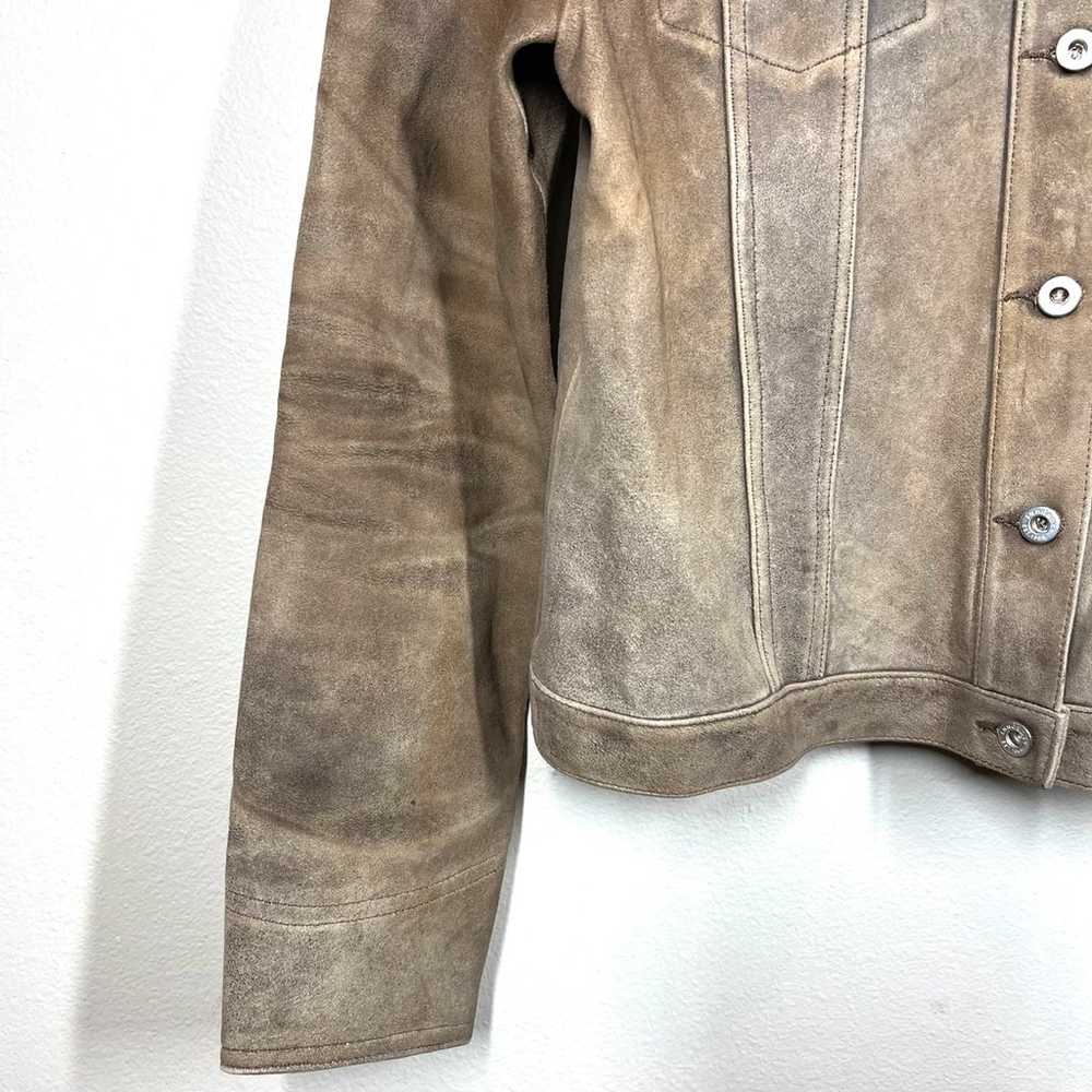 Sundance Vintage 100% Leather Suede Tan Motorcycl… - image 3