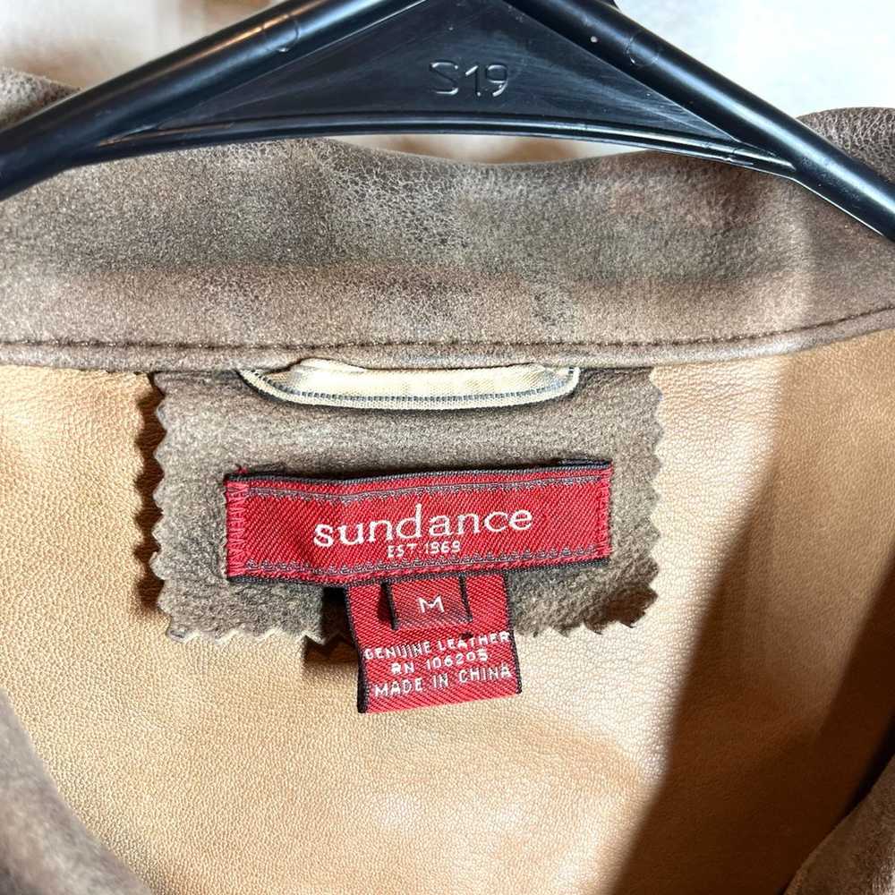 Sundance Vintage 100% Leather Suede Tan Motorcycl… - image 5