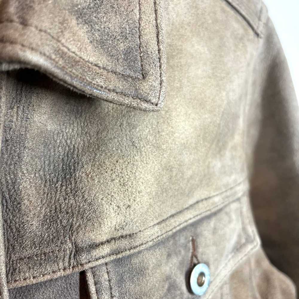 Sundance Vintage 100% Leather Suede Tan Motorcycl… - image 7
