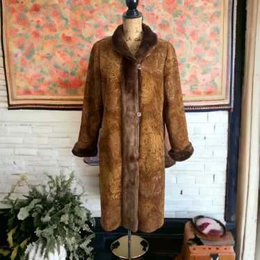 Vintage Alain Klein Paris Leather Suede Faux Fur … - image 1