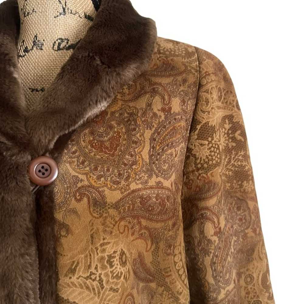 Vintage Alain Klein Paris Leather Suede Faux Fur … - image 3