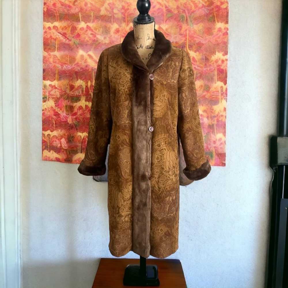 Vintage Alain Klein Paris Leather Suede Faux Fur … - image 9