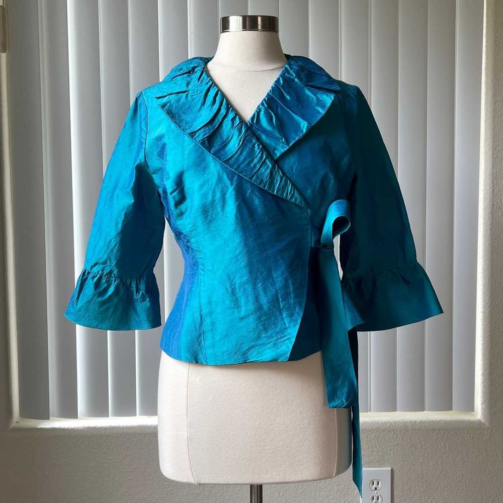 Frascara Beker Fashions 3/4 Sleeve Wrap Blouse Ja… - image 1