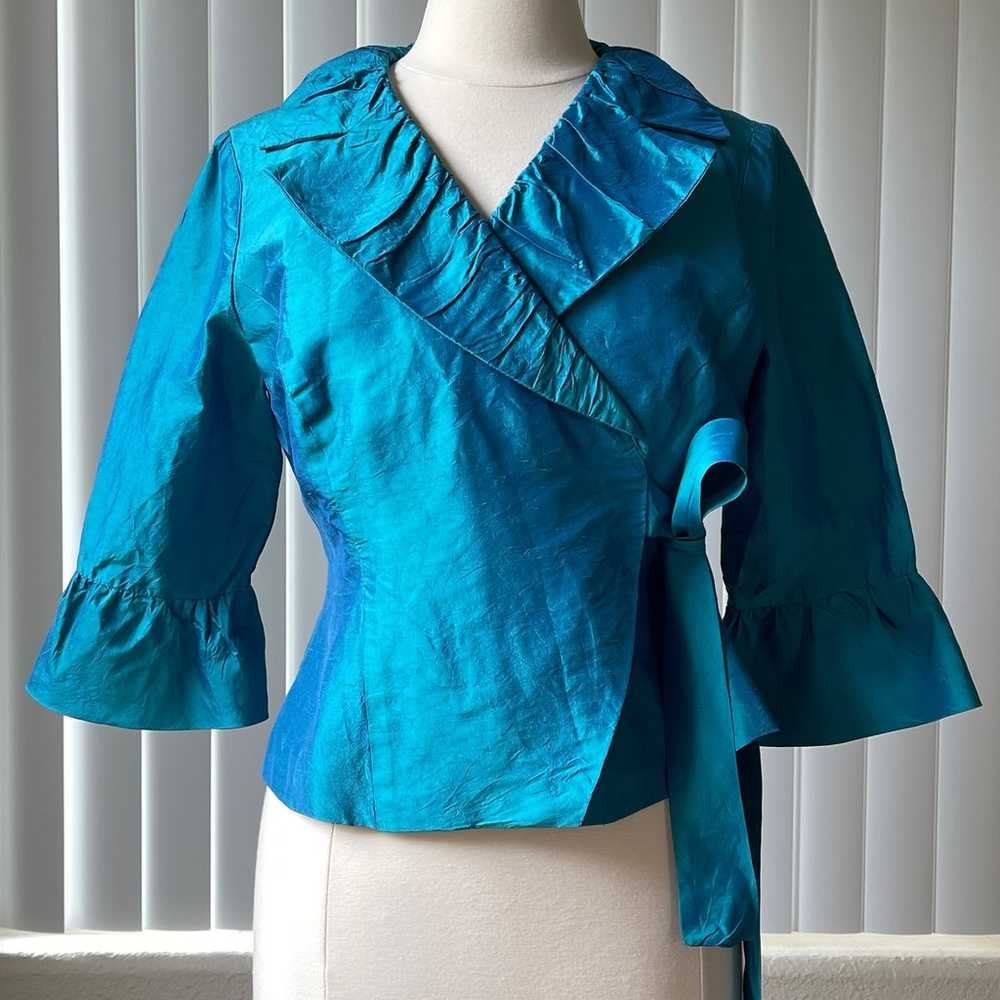 Frascara Beker Fashions 3/4 Sleeve Wrap Blouse Ja… - image 2