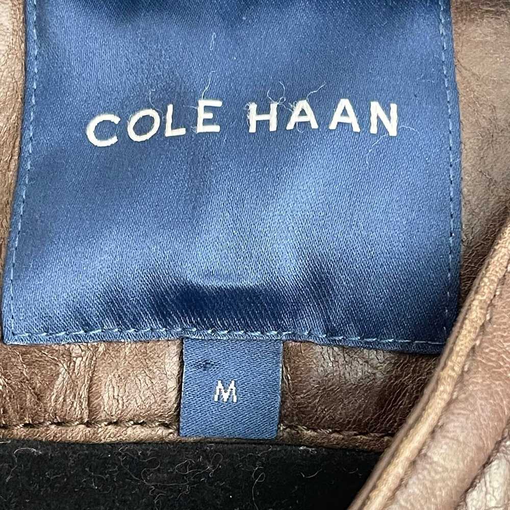 Cole Haan Genuine Lambskin Zip Front Leather Moto… - image 10