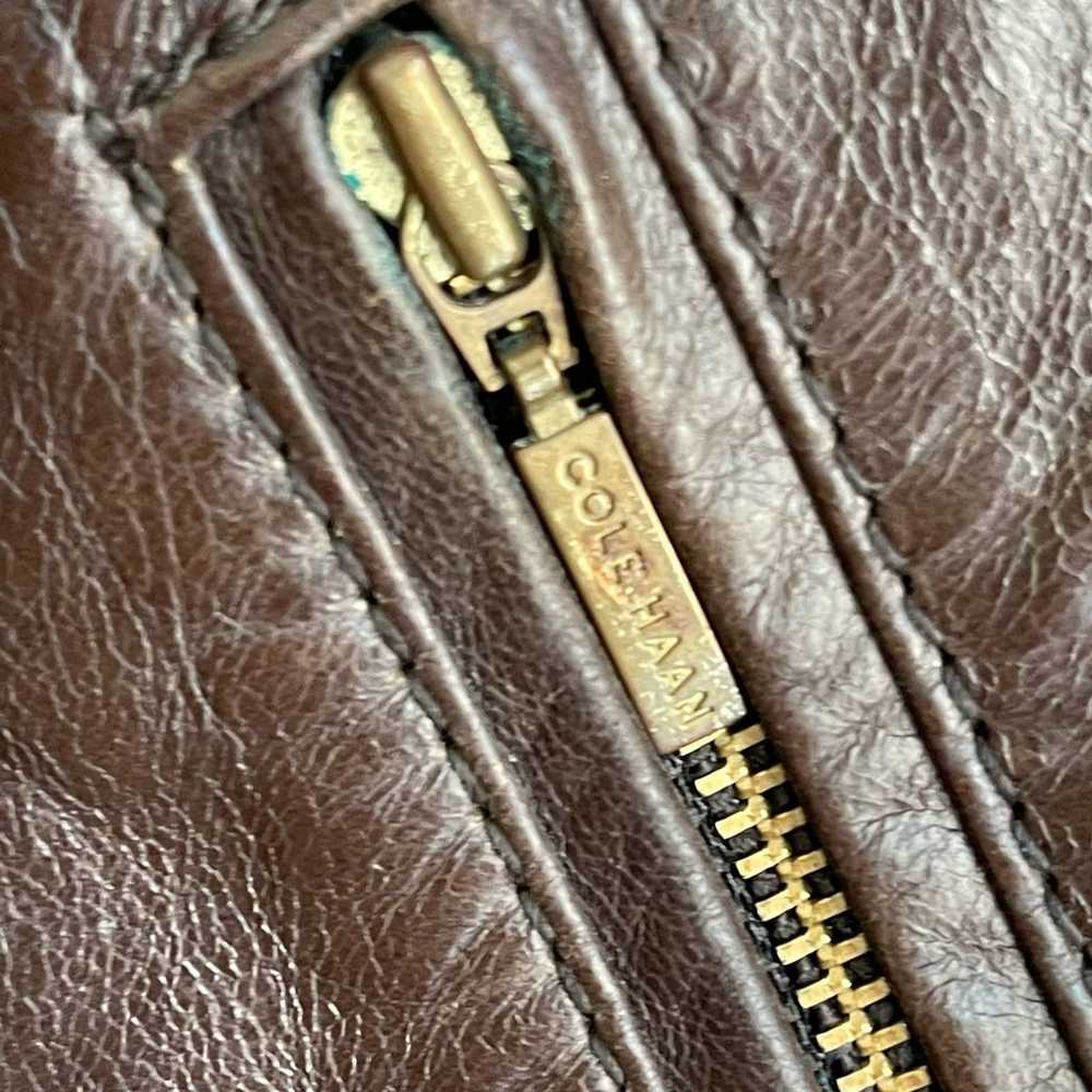 Cole Haan Genuine Lambskin Zip Front Leather Moto… - image 12