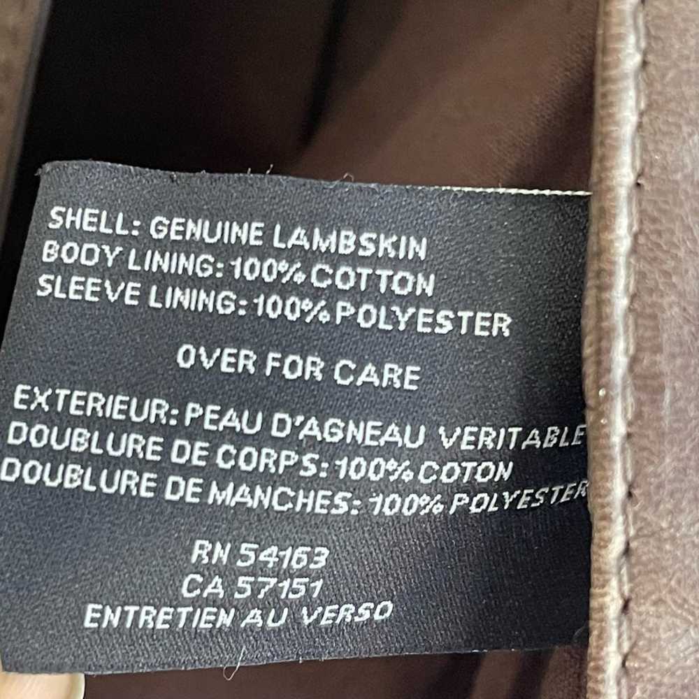 Cole Haan Genuine Lambskin Zip Front Leather Moto… - image 9