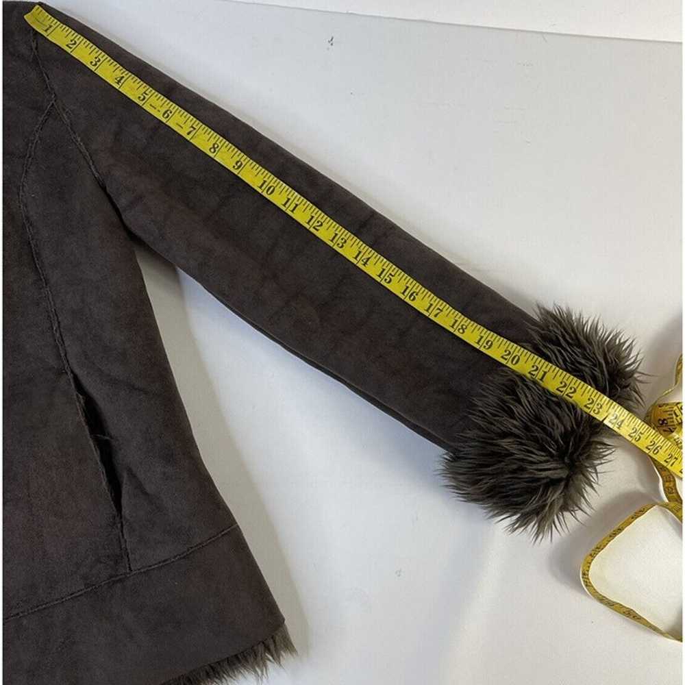Vintage Womens Medium Faux Leather Fur Shag Colla… - image 8