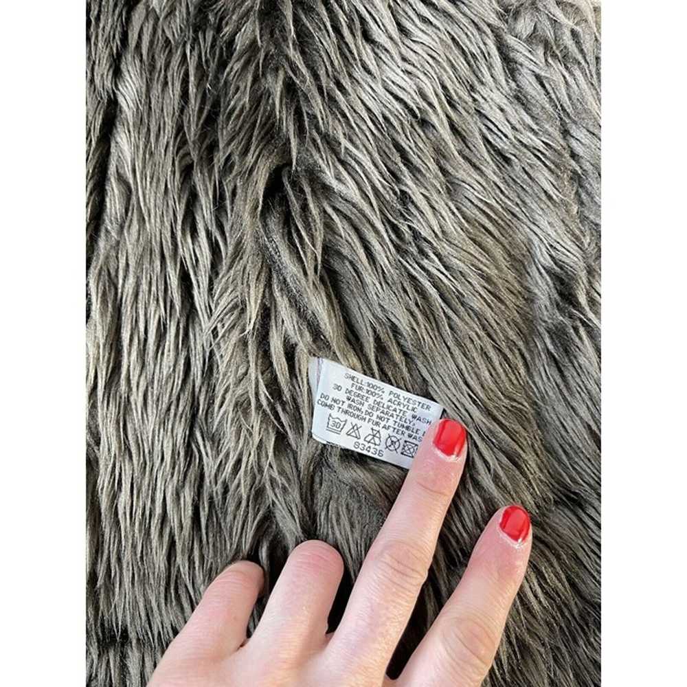 Vintage Womens Medium Faux Leather Fur Shag Colla… - image 9