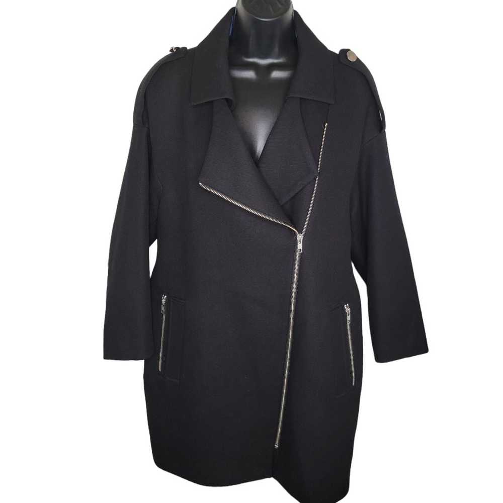 Soia & Kyo black military biker jacket coat size … - image 2