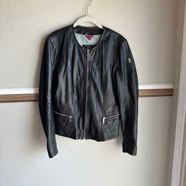 MAURITIUS Lambskin Leather Jacket Black Moto