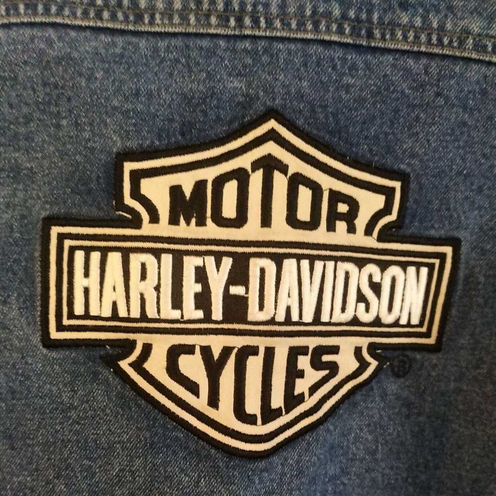 Harley Davidson Womens Patch Logo Distressed Jean… - image 3