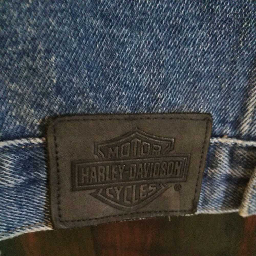 Harley Davidson Womens Patch Logo Distressed Jean… - image 4