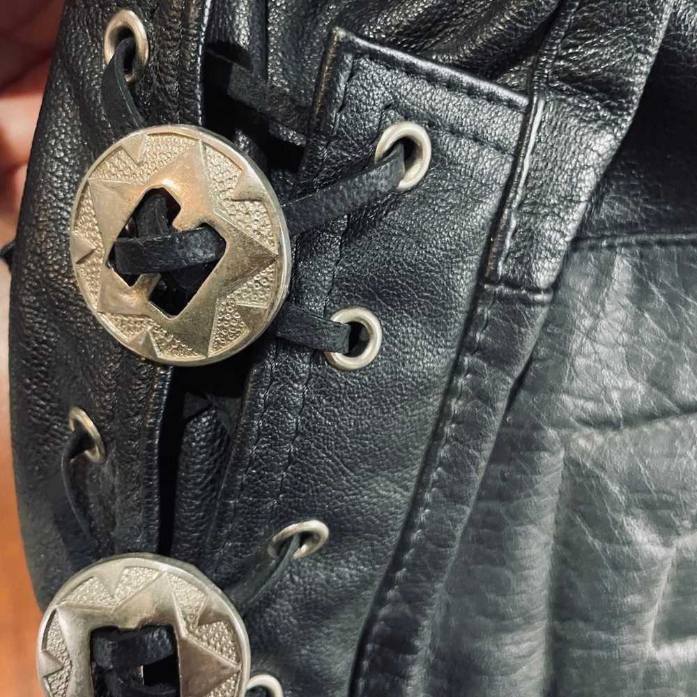 vintage genuine heavy leather motorcycle jacket  … - image 5