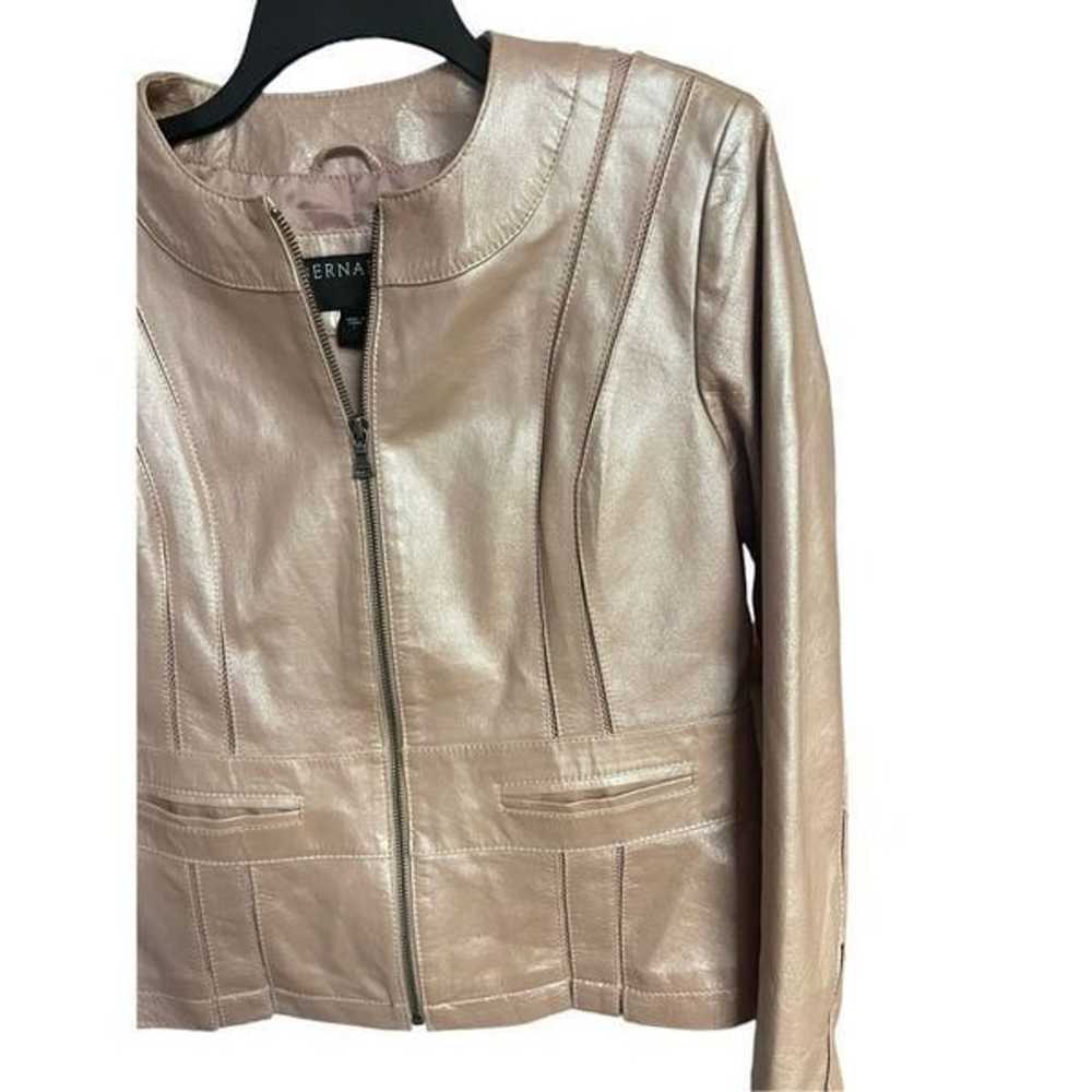 Bernardo rosy silver pink gold leather jacket in … - image 2
