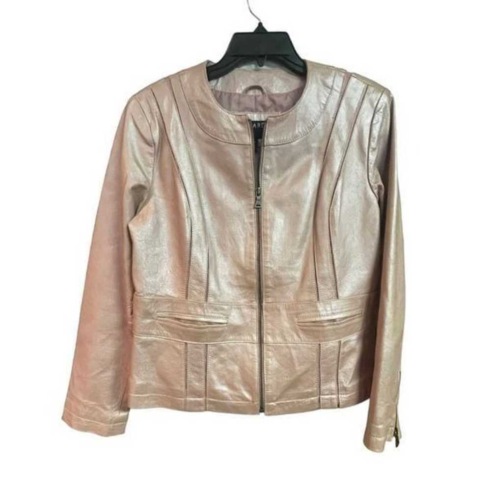 Bernardo rosy silver pink gold leather jacket in … - image 3