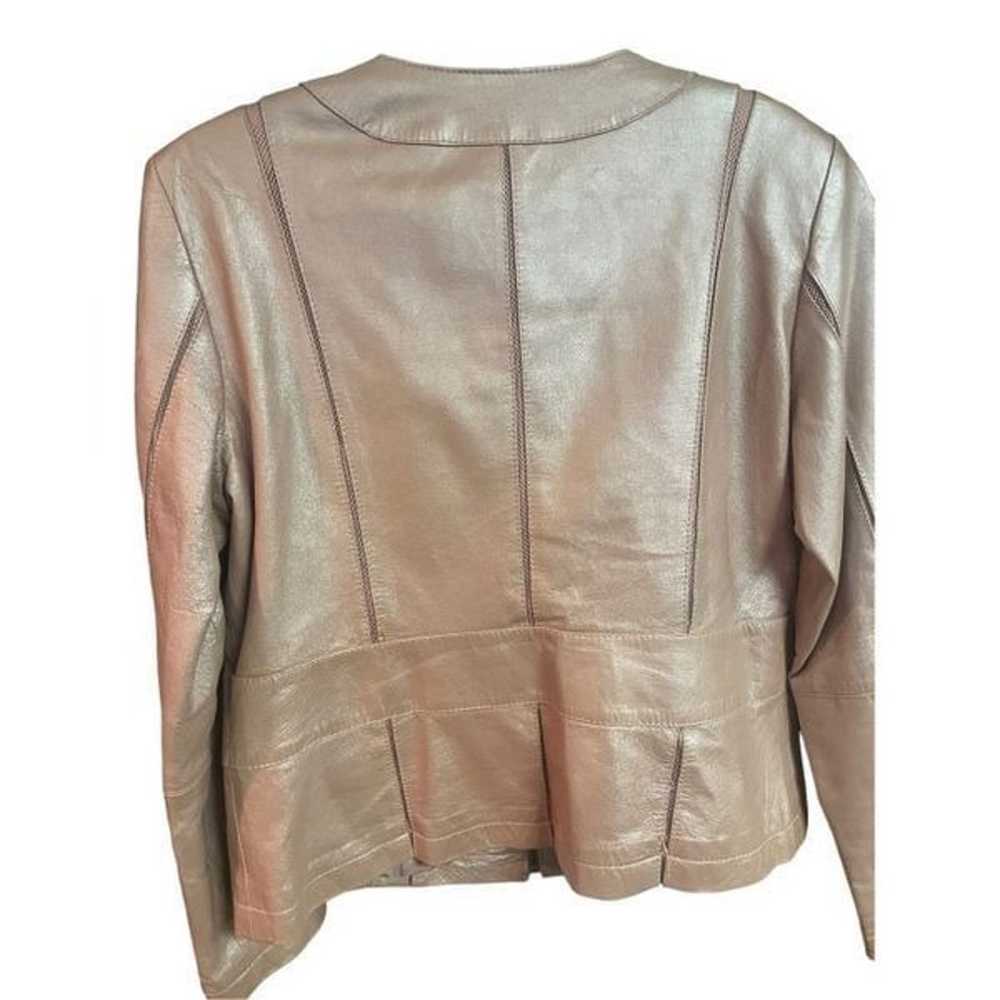 Bernardo rosy silver pink gold leather jacket in … - image 4