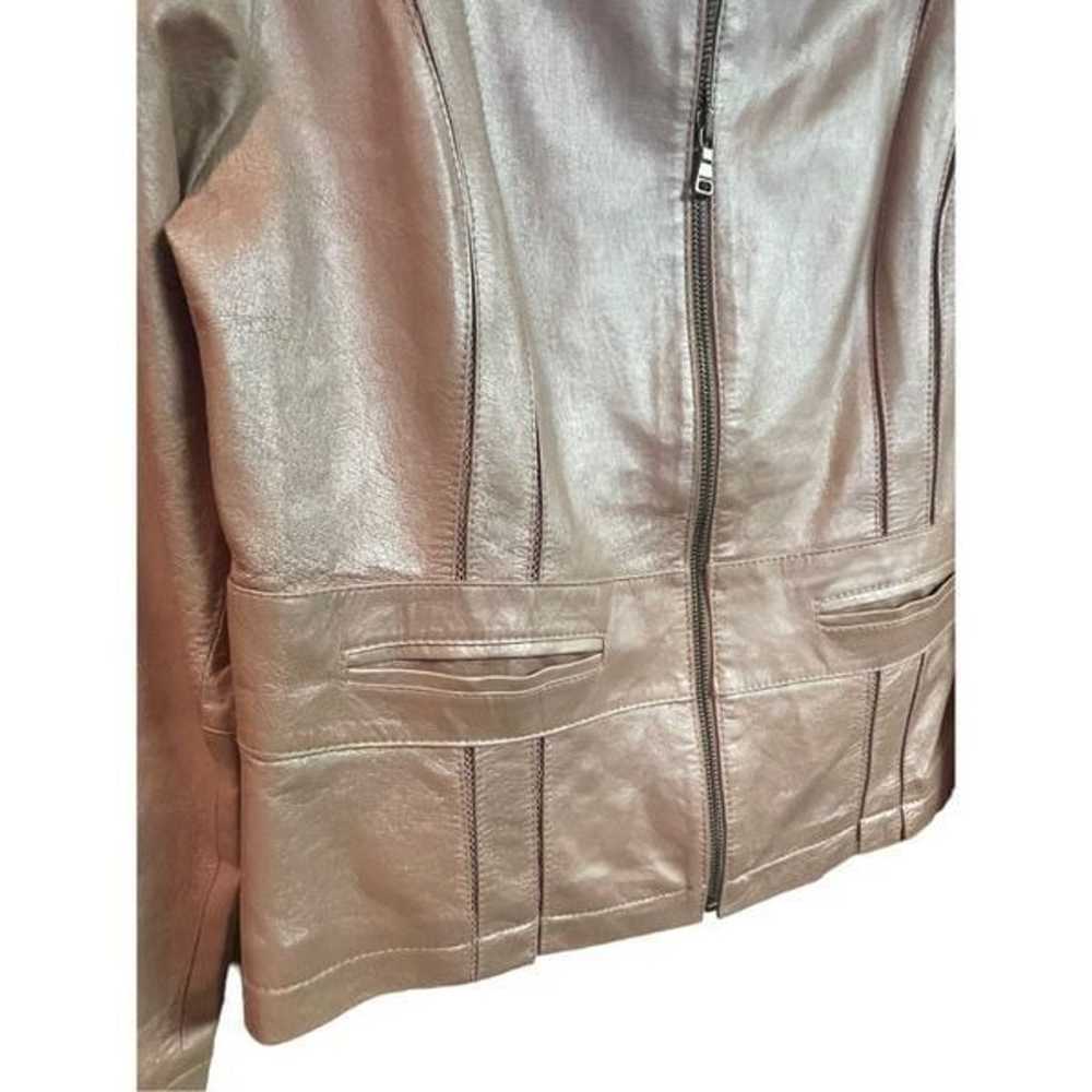 Bernardo rosy silver pink gold leather jacket in … - image 5